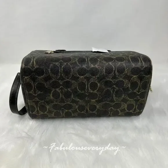 Coach Rowan Satchel Bag Loved Signature Canvas With Charms CDY16 Gold/Brown NWT - Picture 6 of 8